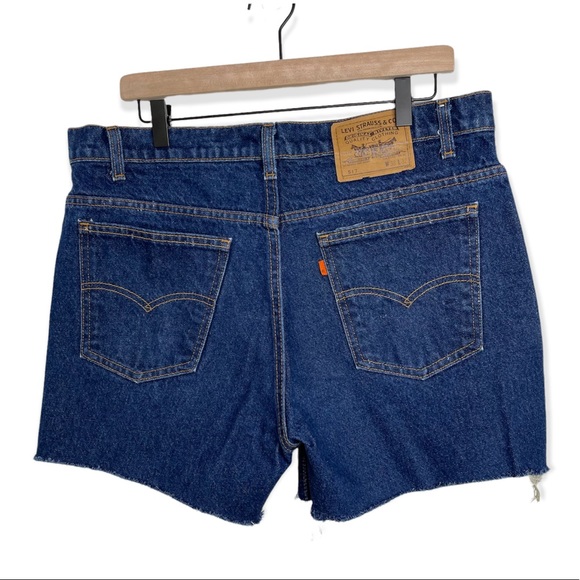 Levi's ORANGE TAB 517 Vintage Jeans Denim Cutoff Mom Shorts High Waist Size 38 - Picture 1 of 16